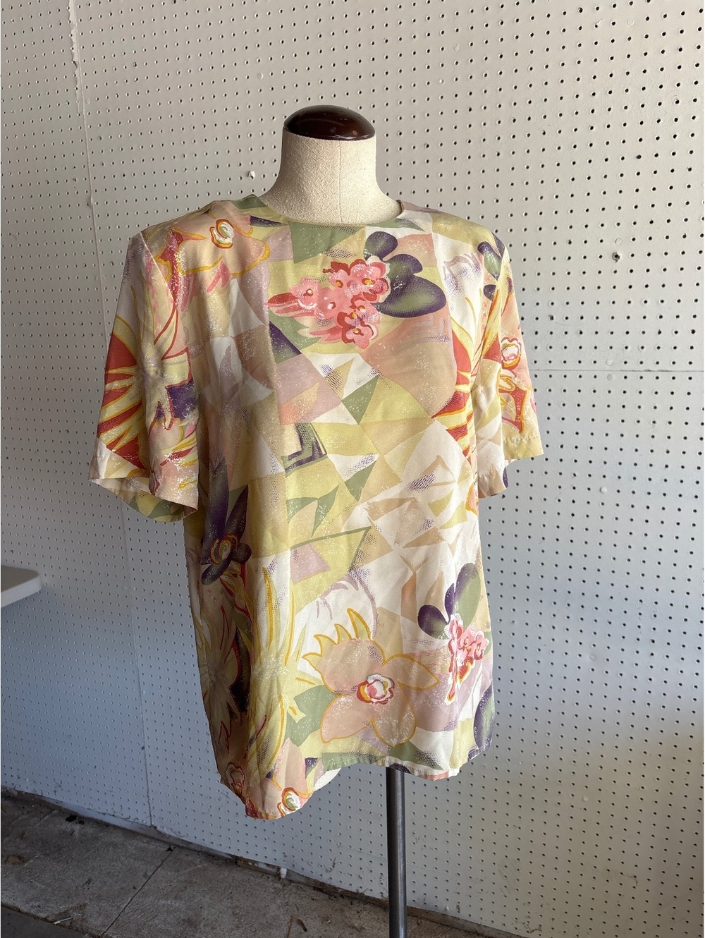 J. Gallery Vintage Floral Print Short Sleeve Blouse Size 4X